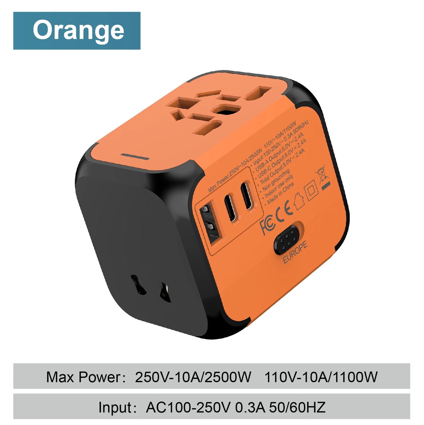 Safe and Durable Multifunction Travel Socket Adapter | BlackForg3