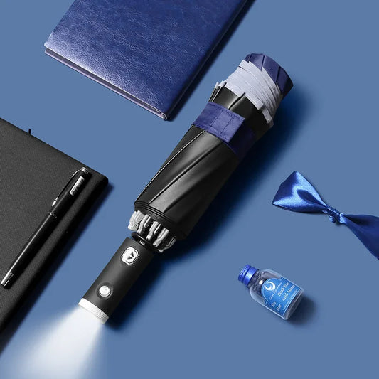 Automatic Umbrella with Built-in Flashlight for Rainy Nights | BlackForg3