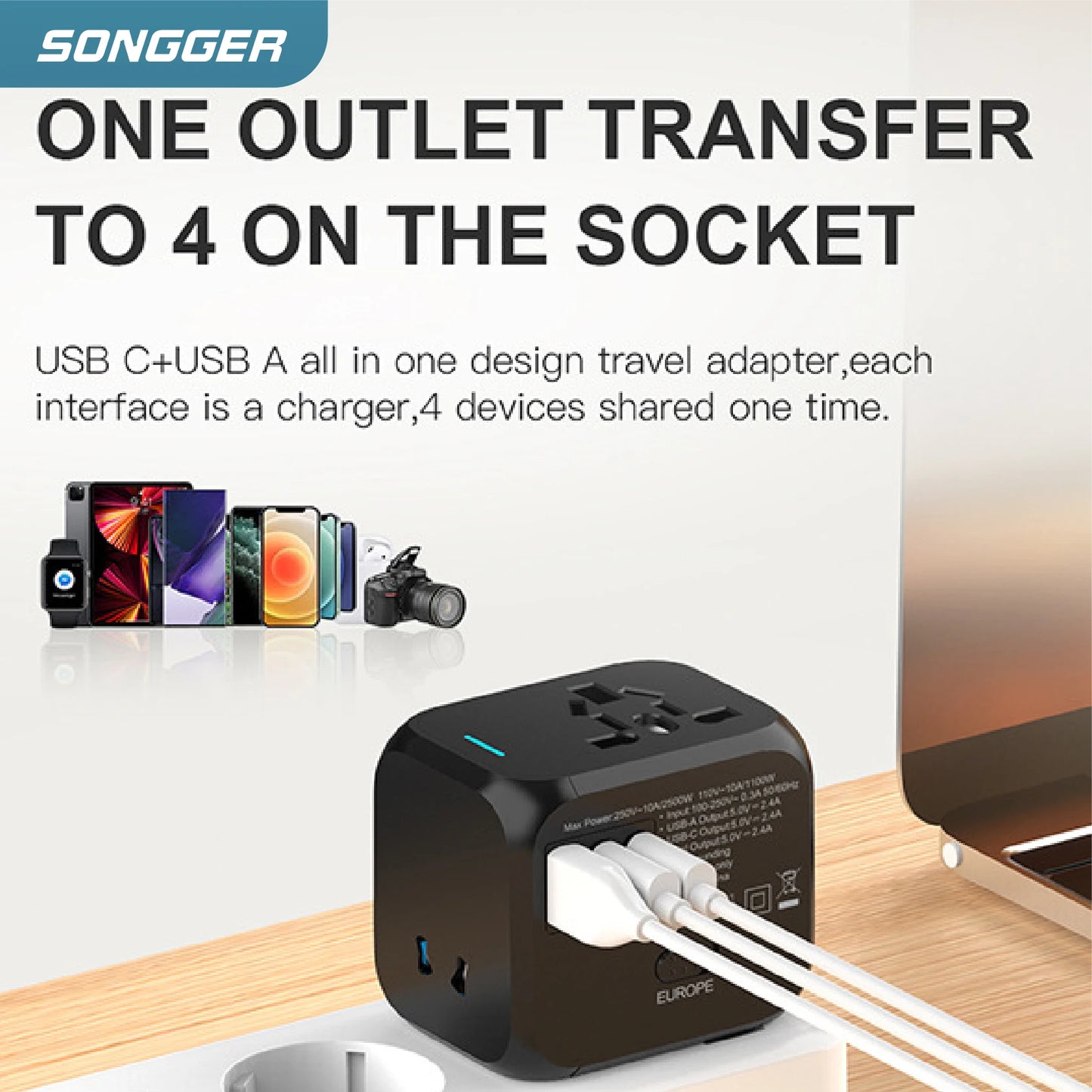 Multifunction Travel Adapter Converter Socket