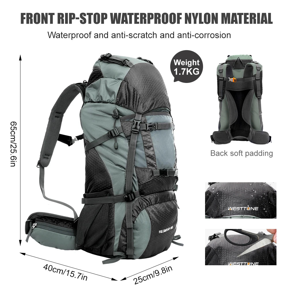 Hiking Camping Backpack with Rain Cover
