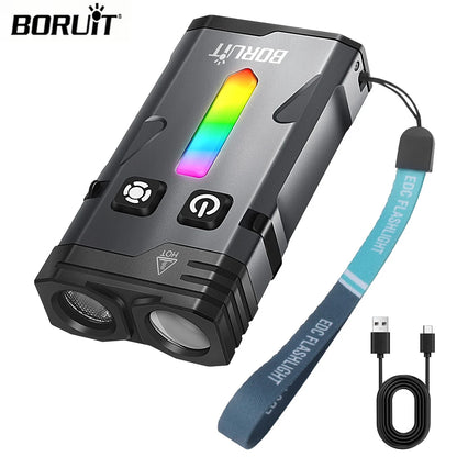 LED Rechargeable Flashlight with RGB Atmosphere