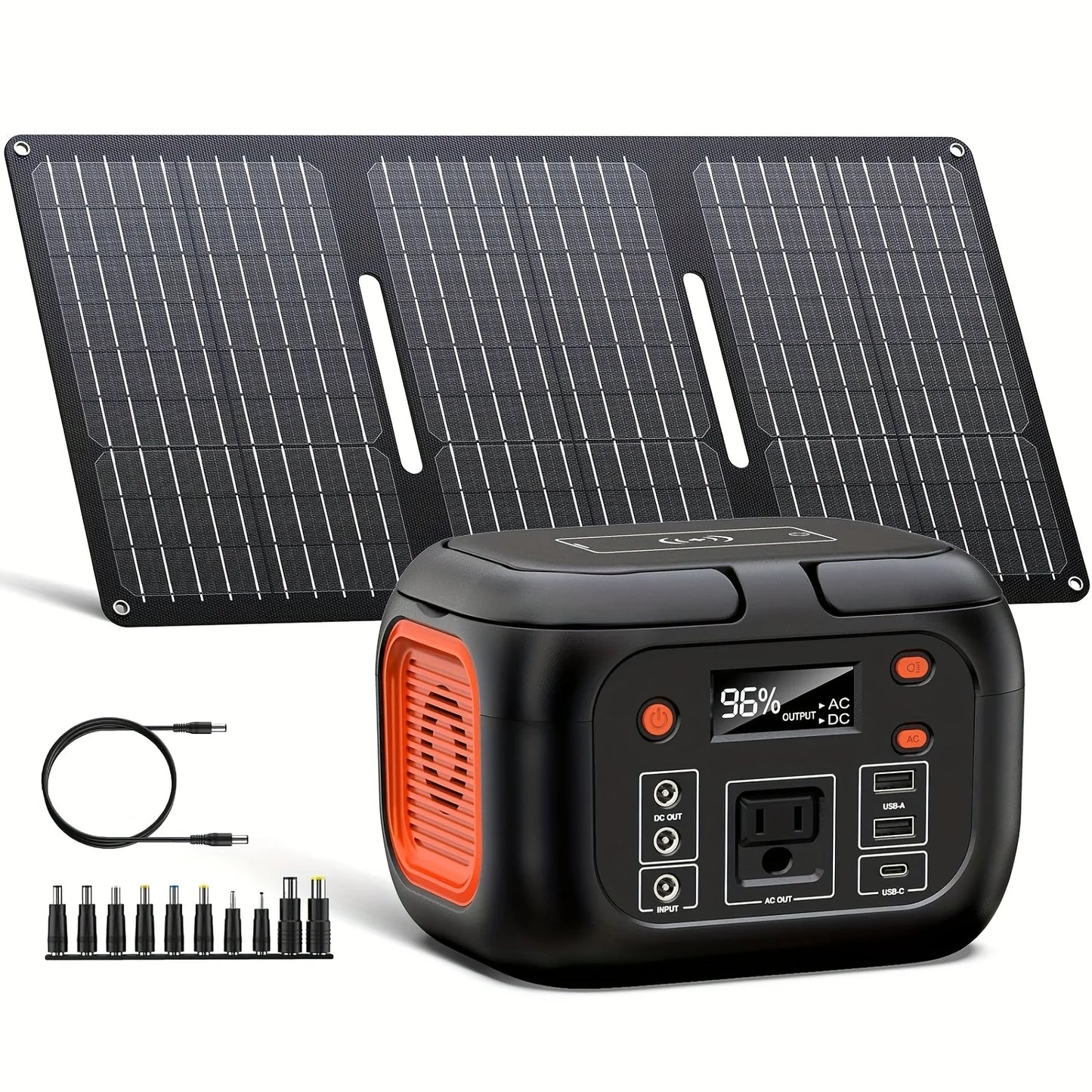 Portable Power Station with 30W Solar Panel