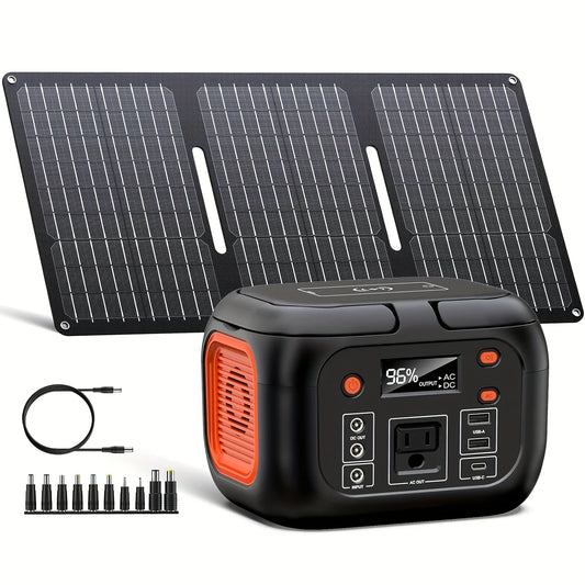 Portable Power Station with 30W Solar Panel