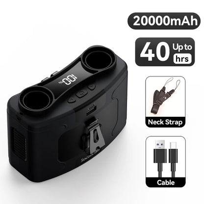 Outdoor Portable Waist Fan with Dual Air Outlet for Cooling | BlackForg3