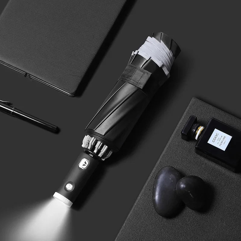 Automatic Umbrella with Built-in Flashlight for Rainy Nights | BlackForg3