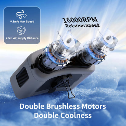 Outdoor Portable Waist Fan with Dual Air Outlet for Cooling | BlackForg3