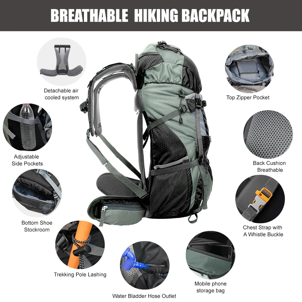 Hiking Camping Backpack with Rain Cover