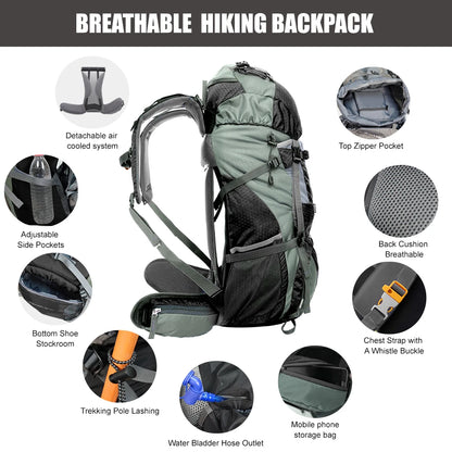 Hiking Camping Backpack with Rain Cover