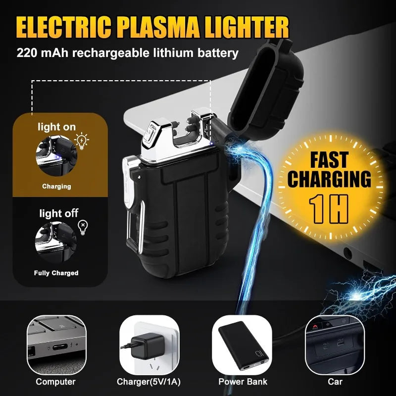 Windproof USB Type-C Lighter for Outdoor Use | BlackForg3