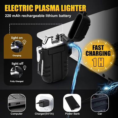 Windproof USB Type-C Lighter for Outdoor Use | BlackForg3
