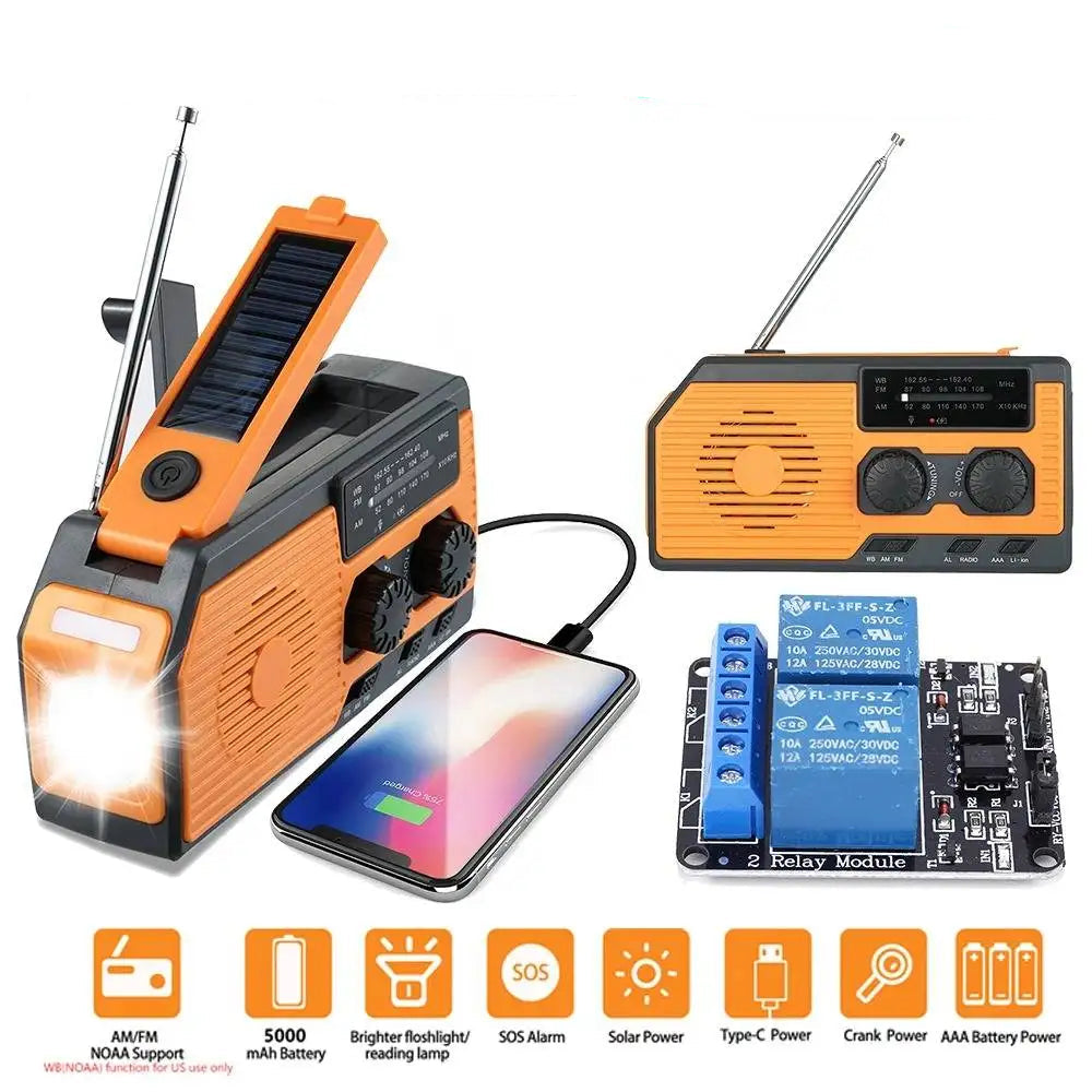 Solar Power Multifunctional Radio LED Flashlight for Camping | BlackForg3