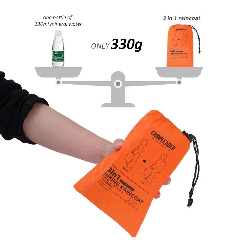 3 In 1 Outdoor Raincoat for Hiking and Travel | BlackForg3