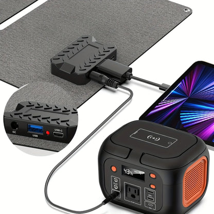 Portable Power Station with 30W Solar Panel