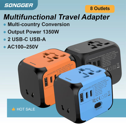 Safe and Durable Multifunction Travel Socket Adapter | BlackForg3