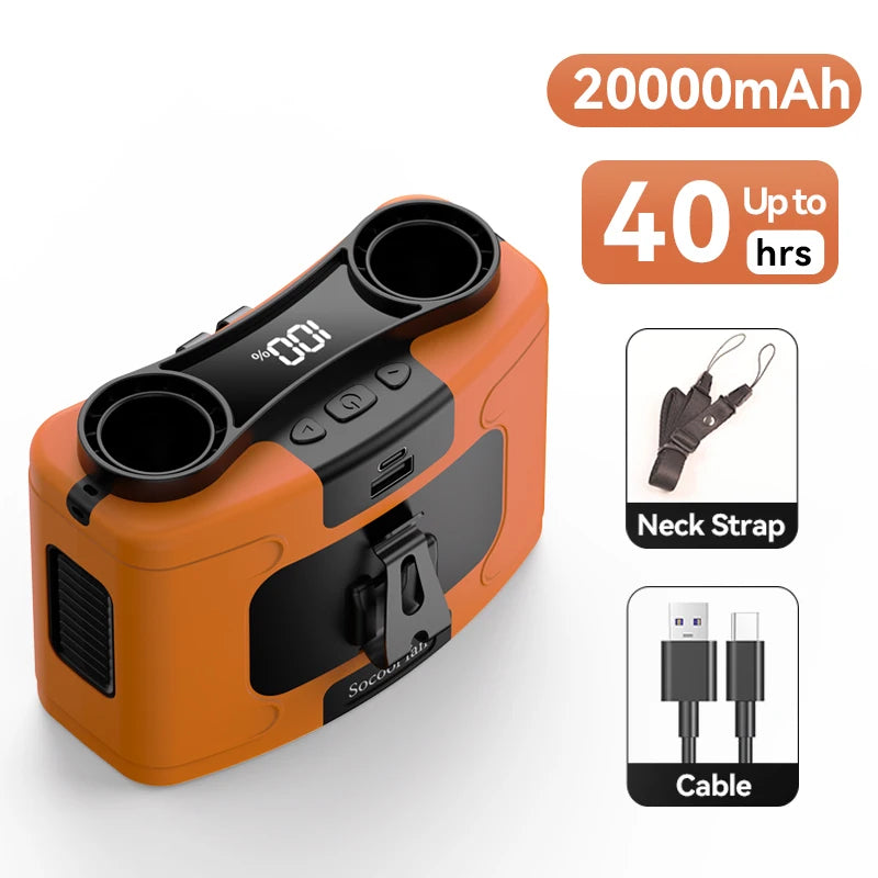 Hands-Free USB Rechargeable Waist Fan for Hot Weather | BlackForg3