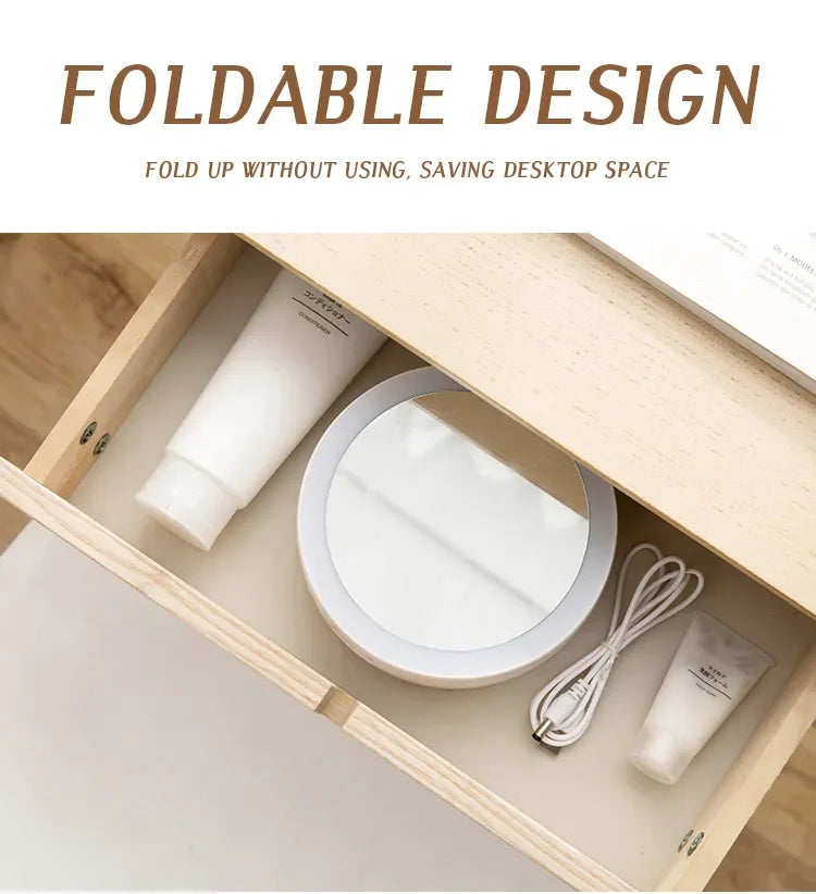 Compact Vanity Travel LED Makeup Mirror