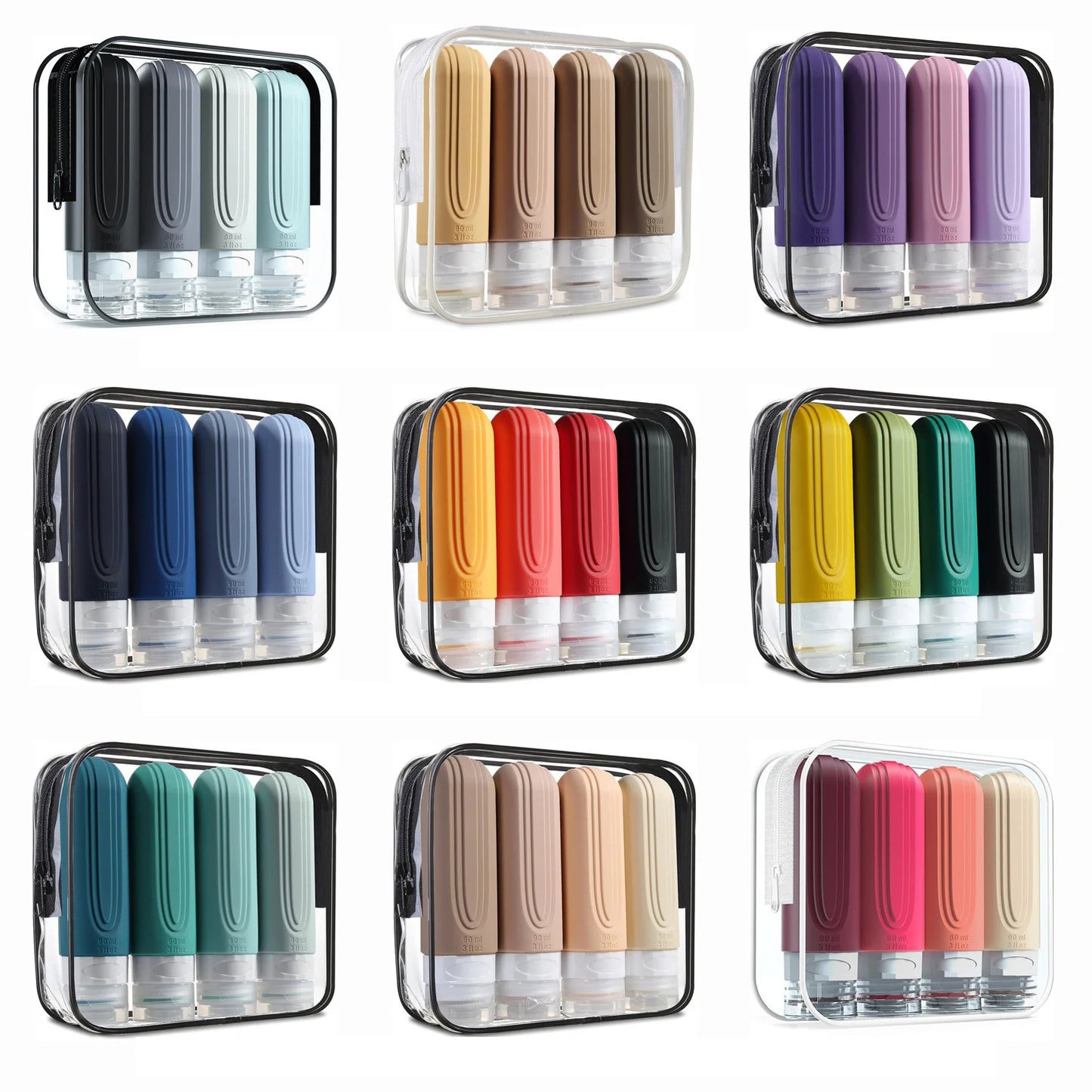 Portable Travel Bottles Set for Toiletries and Cosmetics | BlackForg3