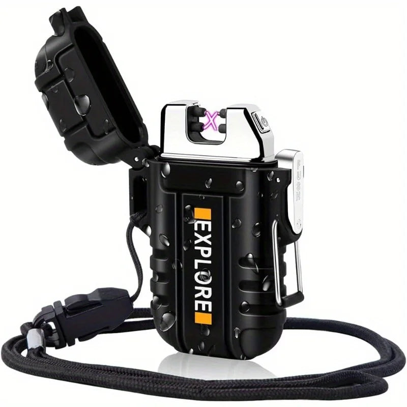 Windproof USB Type-C Lighter for Outdoor Use | BlackForg3